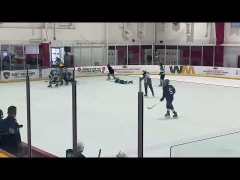 Dawson with a hip check recovers the puck to score with a bar down