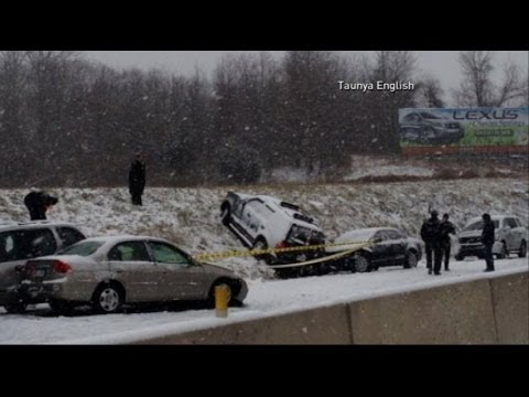 weather - Ice storm hits the East Coast; drivers face hazardous travel conditions.