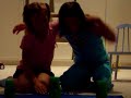 Speed stacks with Emilie and Amanda