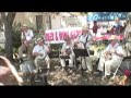 on a hot windy day, jack starr's banjo express band plays 