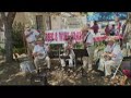 on a hot windy day, jack starr's banjo express band plays 