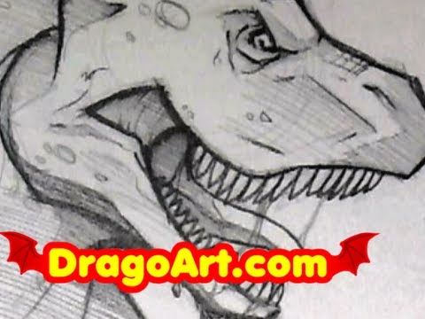 how to draw a t rex step by step