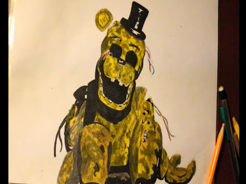 how to draw golden freddy