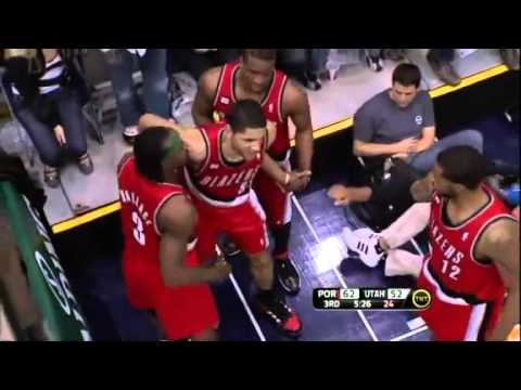 Nicolas Batum scores and one against Jazz
