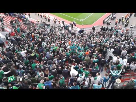 Werder-Fanblock in Leverkusen