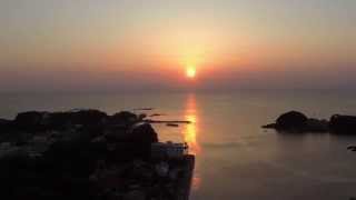 空撮 / 三浦半島 油壺ヨットハーバーの夕日