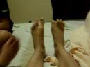 sillie feet - kayin behind da cam