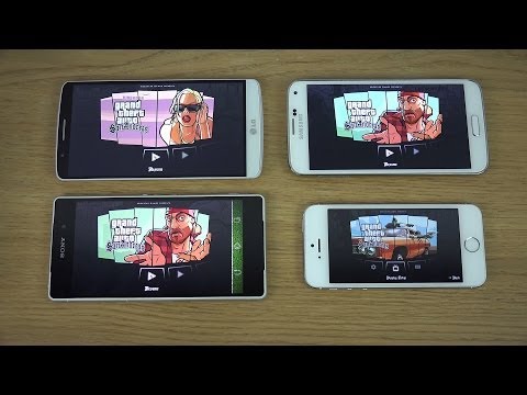 GTA San Andreas LG G3 vs. Samsung Galaxy S5 vs. iPhone 5S vs. Sony Xperia Z2 - Gaming Comparison