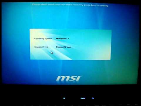 how to recover msi laptop