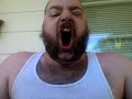 Large Bearded Bald Guy Does a Ridiculus Vampire Scream