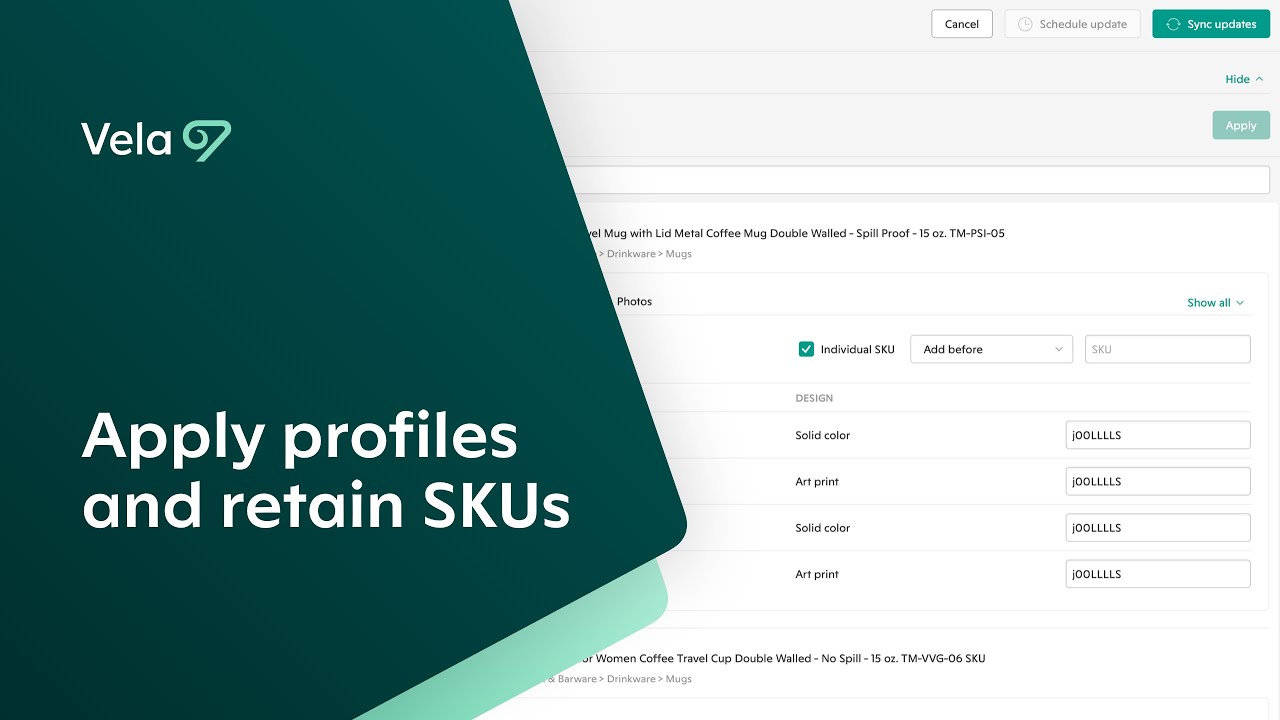 Apply profiles and retain SKUs
