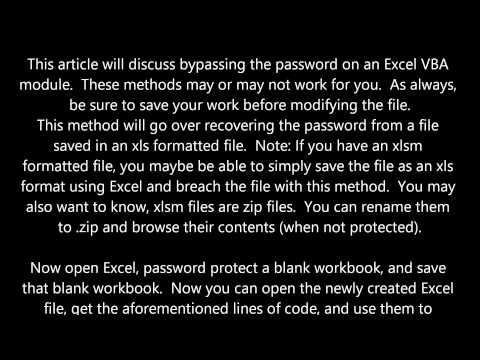 how to remove vba project password in excel