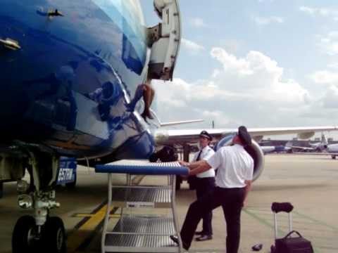 flight attendant jumps - The stairs were pulled away before a flight attendant made it out of the plane. She was almost convinced to jump onto the luggage cart (thought she'd rid her...
