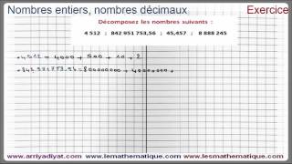 Maths 6ème - Nombres entiers et nombres décimaux Exercice 4