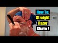 DOVO STRAIGHT RAZOR SHAVE FULL HOLLOW GROUND BLADE Wet Shaving First Pass with Grain Cut Throat