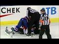 scott nichol vs mike comrie from the san jose sharks at edmonton oilers game on mar 21, 2010. via www.hockeyfights.com
