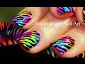 ANOTHER RAINBOW ZEBRA PRINT?!?: robin moses eyeshadow nail art design tutorial