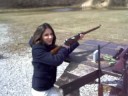 Angela shooting an Old Rifle Angela shooting an Old Rifle