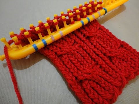 Cómo tejer un cuello trenzado en telar rectangular