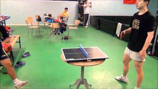 Liu Guoliang - Ma Long in mini table tennis!