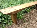 bankje uit appelboom en trompetboom-hout