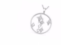 1/10 Carat Diamond 14K White Gold Pendant w/Chain