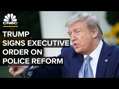 President Donald Trump signs executive order on police reform