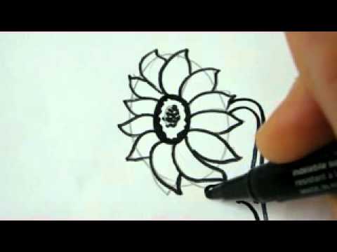 how to draw sunflowers