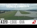 A320 Cockpit Landing in Genève Cointrin, HD