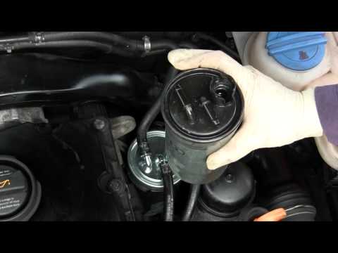 How to change the fuel filter on a VW TDI engine and Audi TDI engine DIY replacement