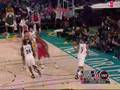 Sean Williams of the NJ Nets with an amazing dunk during the all-star weekend rookie game