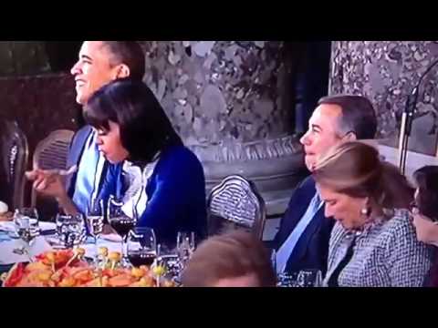 Michelle Obama Rolls Her Eyes at John Boehner at Inaugural Dinner