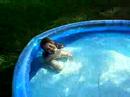 Alexandra's first underwater swim
