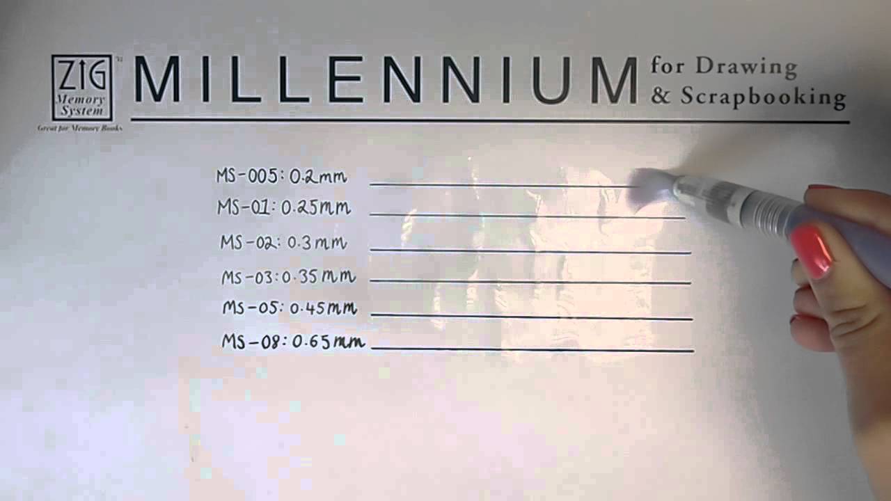 Ручка капиллярная ZIG "Millennium" все цвета, все размеры видео