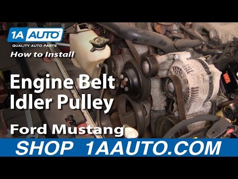 How to Install Replace Engine Belt Idler Pulley Ford Mustang 3.8L 99-04 1AAuto.com