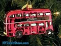 Double Decker Bus, London Ornament - Glass