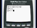 Quadratic Equations on the TI-83+, TI-84+