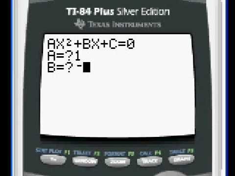 how to use the quadratic formula on a ti-84 plus