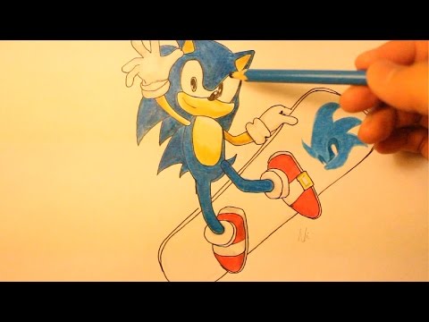 how to draw sonic step by step