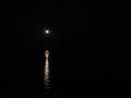 full moon on lake superior - duluth, mn