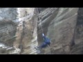 Alan Forbes rappelling 180 foot drop