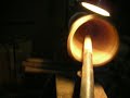 final turning of vessel in olive wood