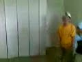 Little Kid (Sergio Escobar) banging into wall