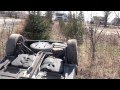 02 mini roll over crash in car view