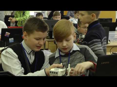 Робототехнический турнир прошел в Гомеле видео