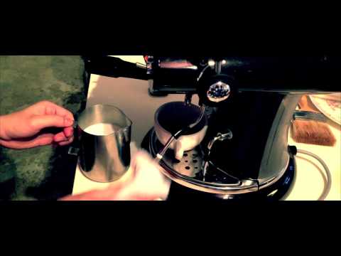 Home Espresso Machine Steaming and Latte Art Demo
