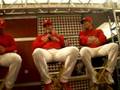 On deck w/ phillies  Pat Burrell, Chase Utley & JC