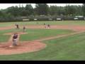 Baseboll: Philippe Longchamps hits a double on a full count.