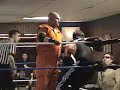 the may 5 episode begins with our debut at the v.f.w. in elk grove village -- as ruff crossing battles archrival (and former reluctant tag team championship partner) x-con (w/ mr. james staublein).