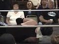 the may 5 episode begins with our debut at the v.f.w. in elk grove village -- as ruff crossing battles archrival (and former reluctant tag team championship partner) x-con (w/ mr. james staublein).